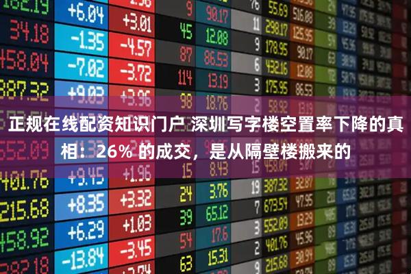正规在线配资知识门户 深圳写字楼空置率下降的真相：26% 的成交，是从隔壁楼搬来的